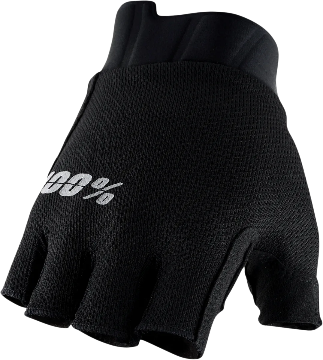 100% Exceeda Short Finger Gloves - Black - Large 10024-00002