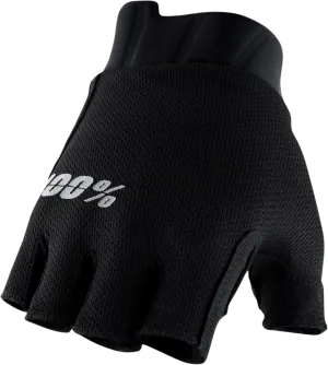 100% Exceeda Short Finger Gloves - Black - Large 10024-00002