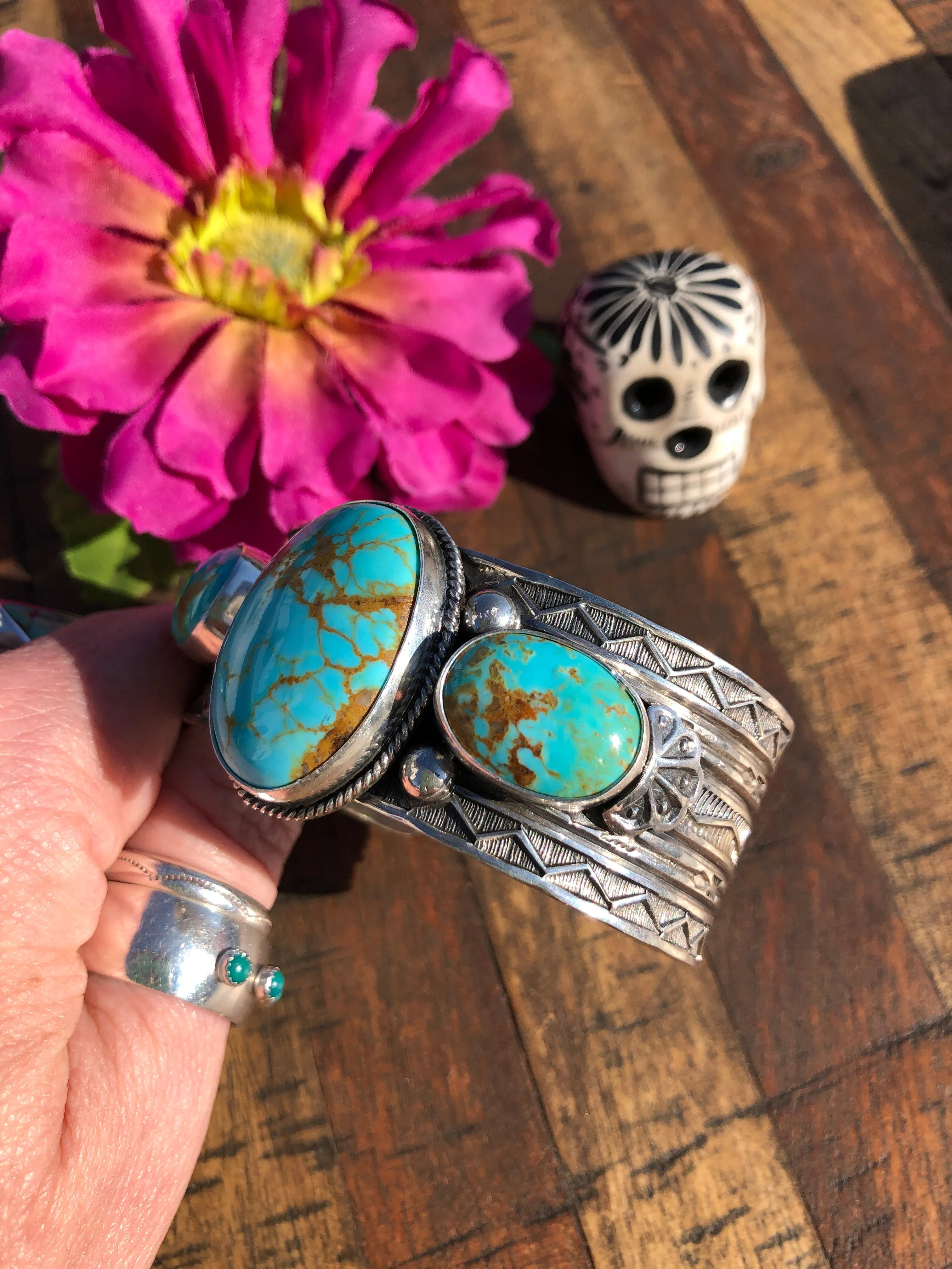 3 Stone Kingman Turquoise Cuff