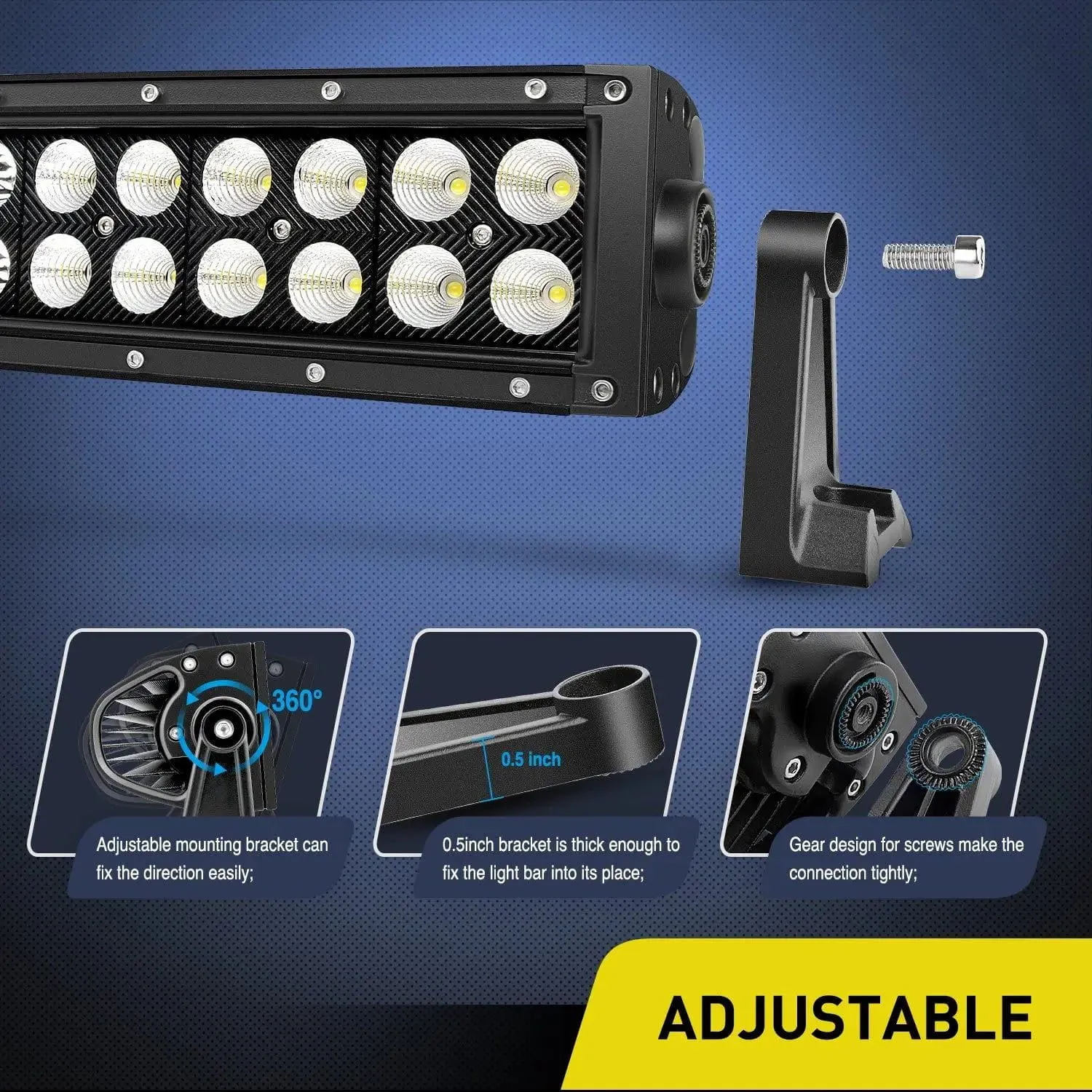 32 Inch 180W Double Row Black Curved Spot Flood LED Light Bar