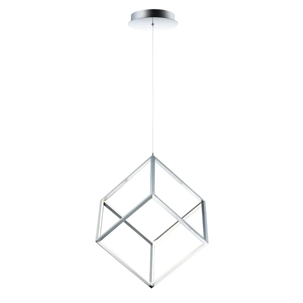 4 Square 21 in. LED Pendant Light Chrome finish