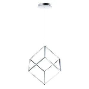 4 Square 21 in. LED Pendant Light Chrome finish
