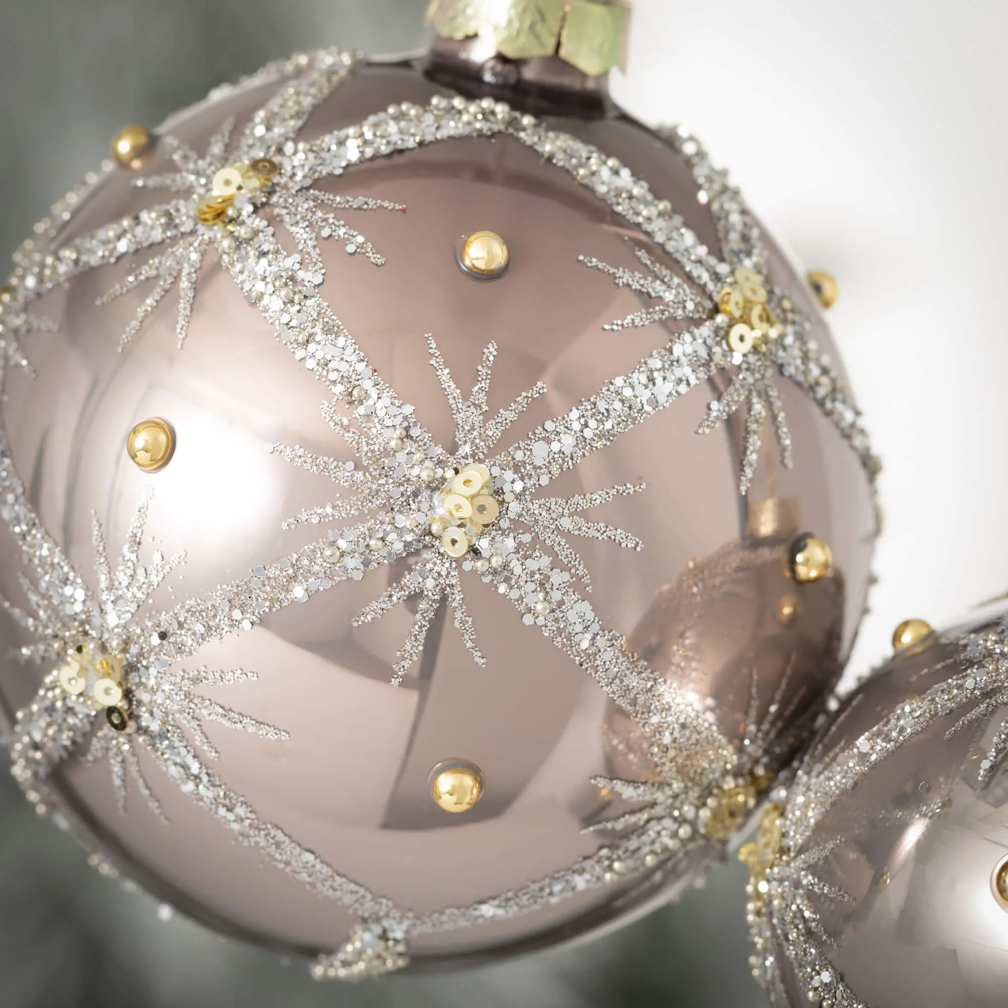 4"H Sullivans Gem Snowflake Ornament - Set of 2, Multicolored Christmas Ornaments