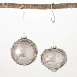4"H Sullivans Gem Snowflake Ornament - Set of 2, Multicolored Christmas Ornaments