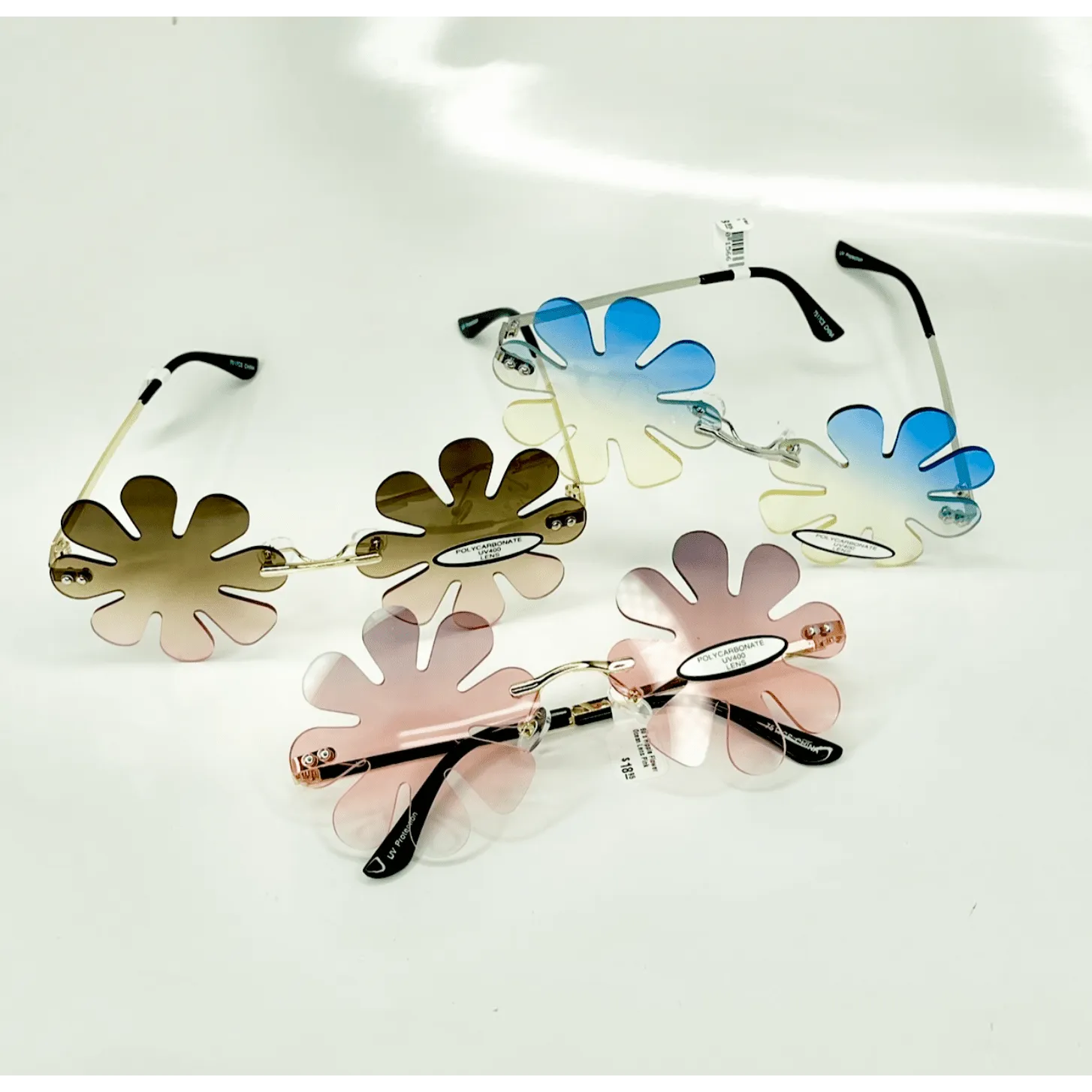 60s Hippie Flower Ocean Lens Sunglasses