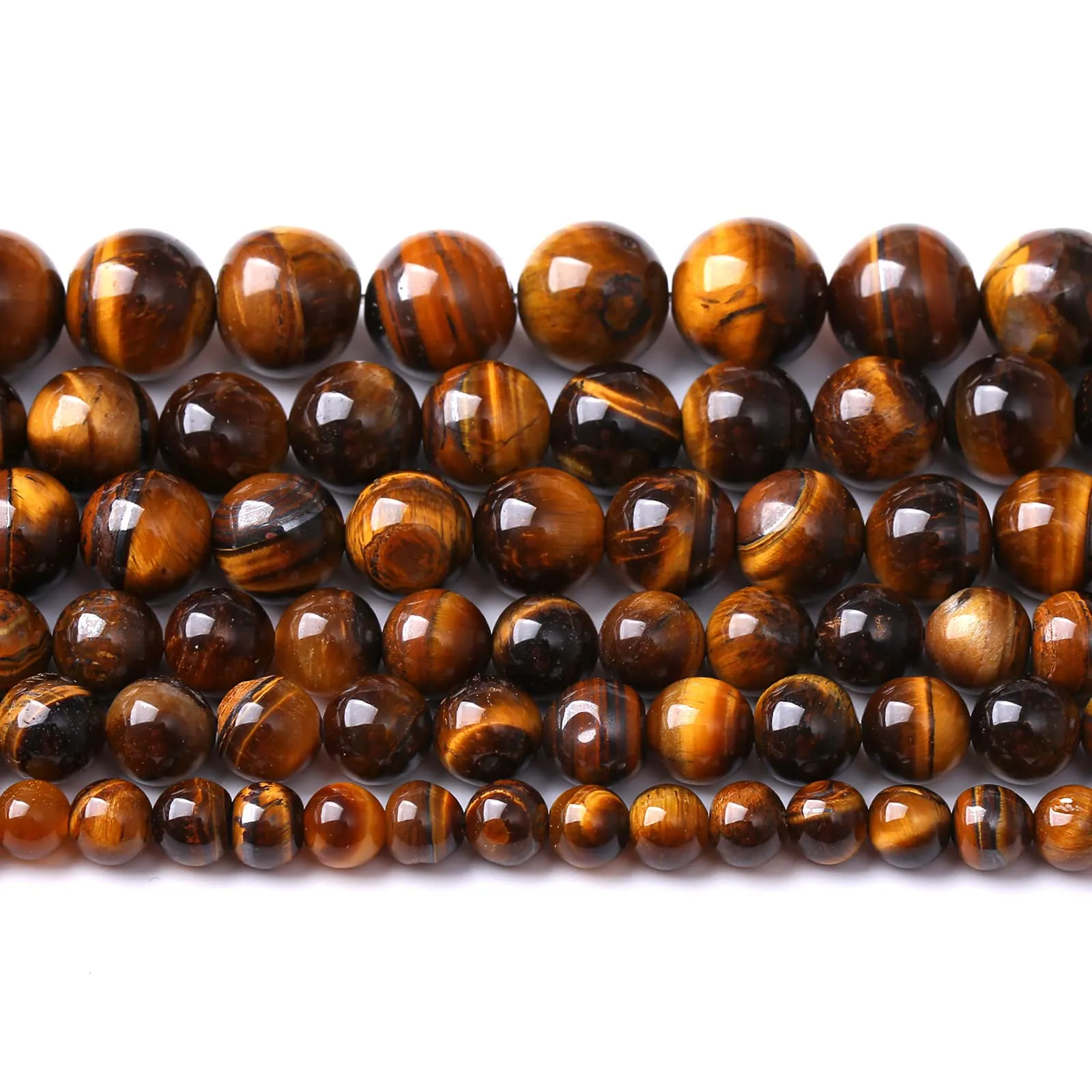 8MM 45PCS Natural Stone Yellow Tiger Eye Stone with Iron Mine Beads for Jewelry Making DIY Bracelet Energy Crystal Healing Power Iron Yellow Tiger Eye 8mm