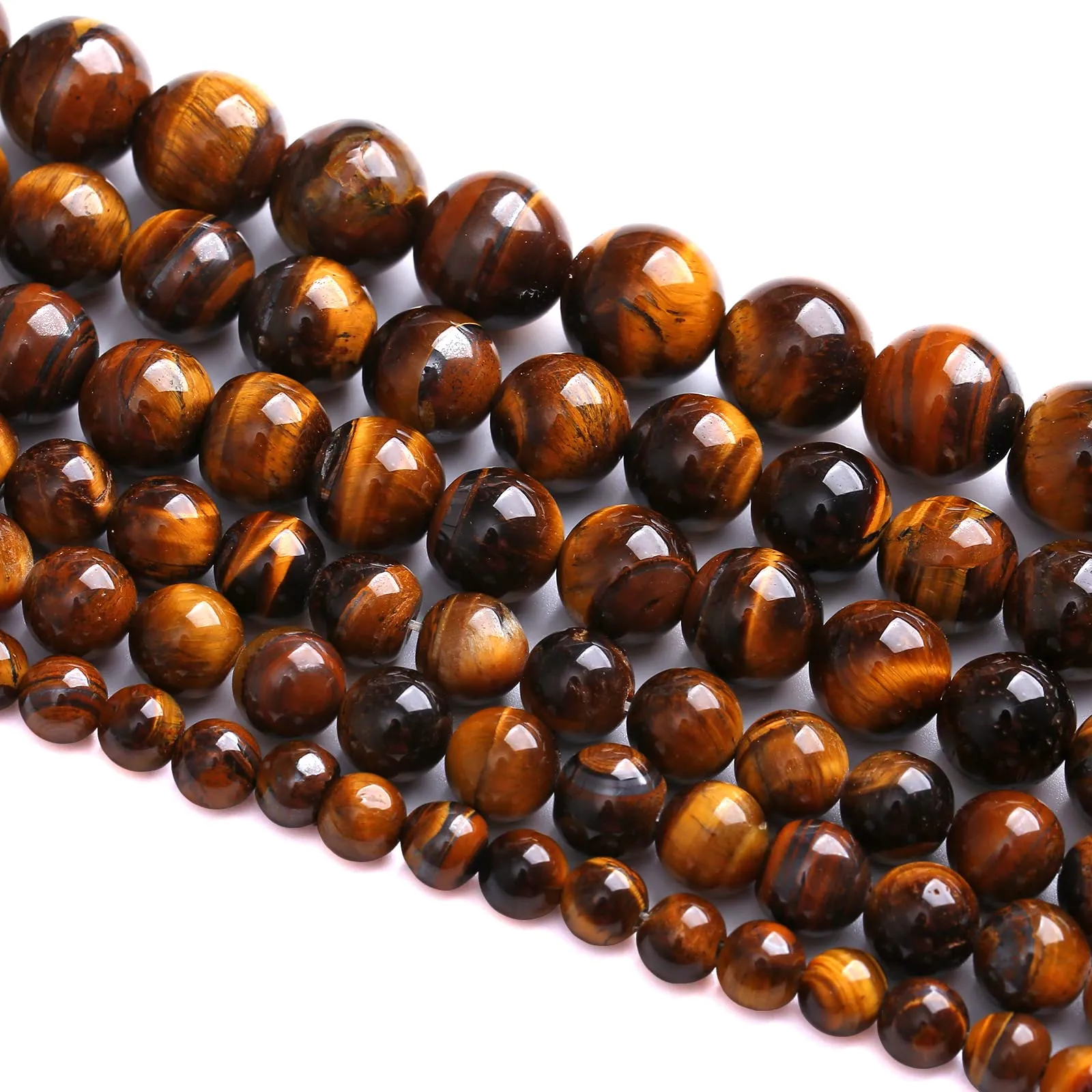 8MM 45PCS Natural Stone Yellow Tiger Eye Stone with Iron Mine Beads for Jewelry Making DIY Bracelet Energy Crystal Healing Power Iron Yellow Tiger Eye 8mm