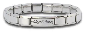 9mm Superlink Engraved Italian Charm Bracelet