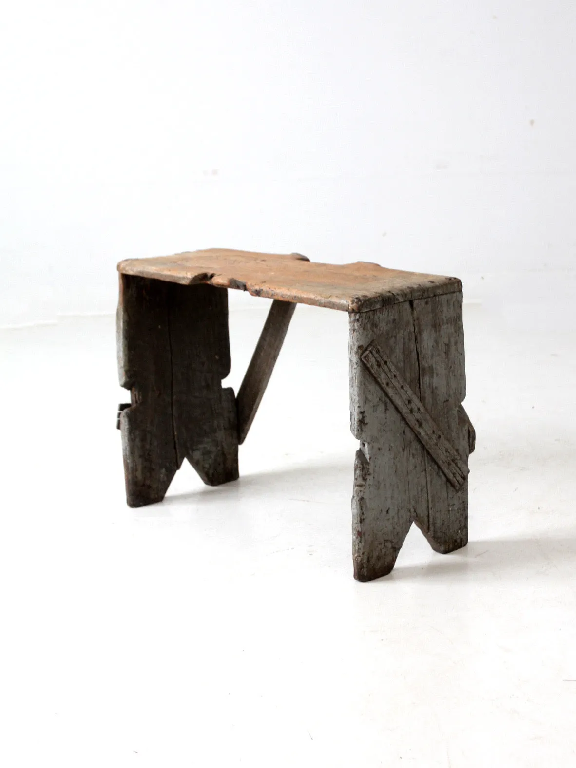 antique primitive bench stool