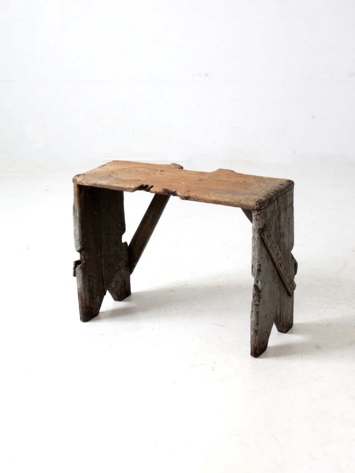 antique primitive bench stool