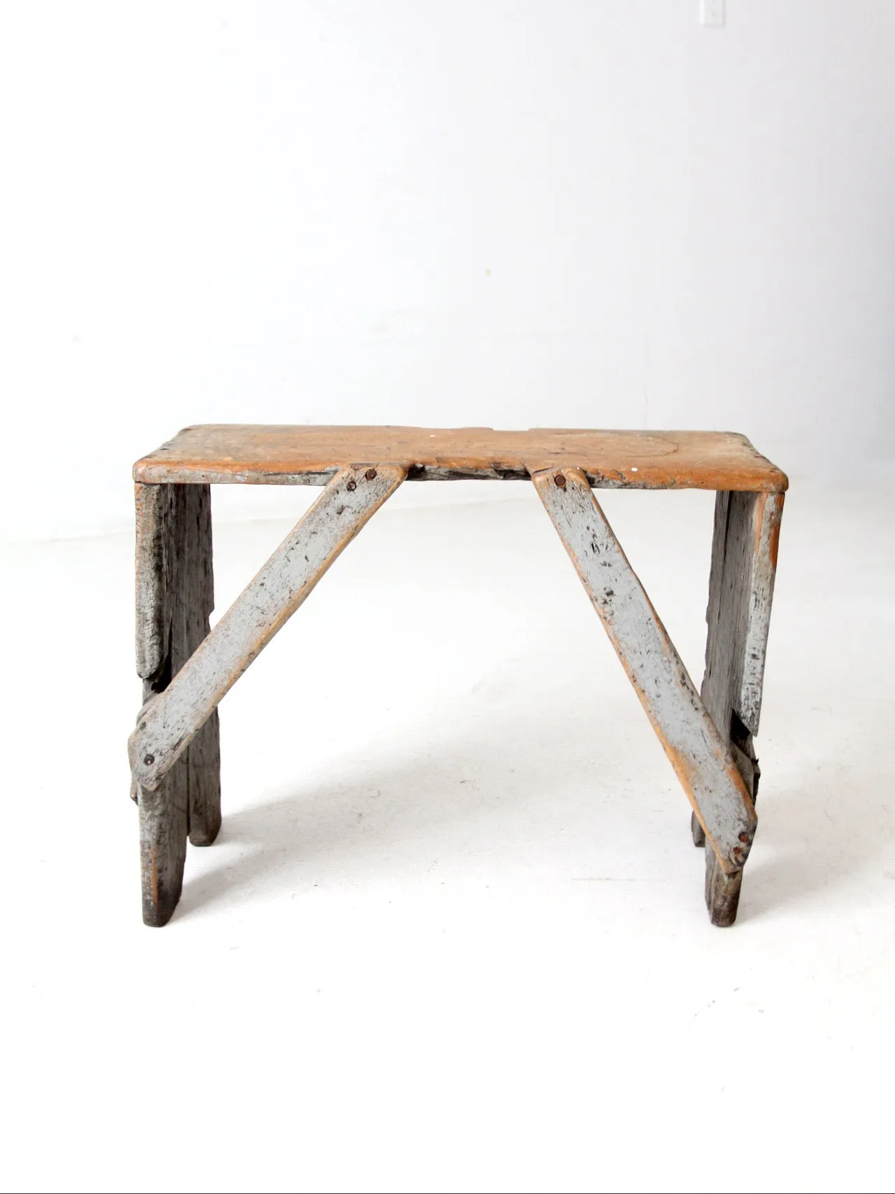 antique primitive bench stool
