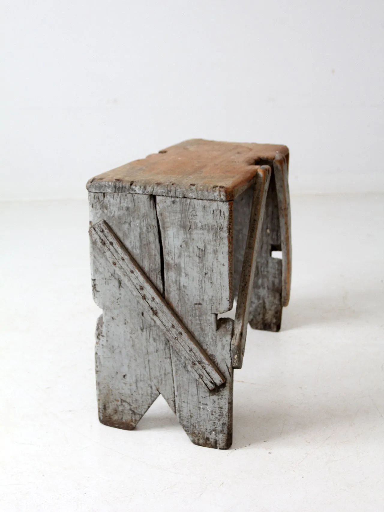 antique primitive bench stool