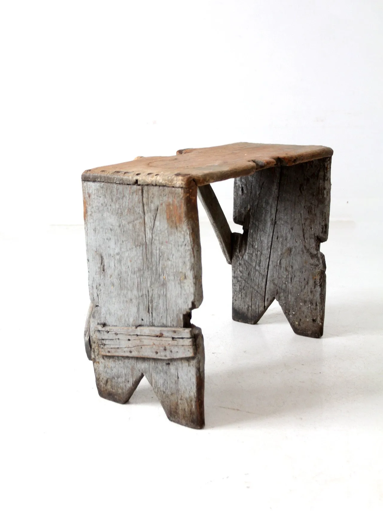 antique primitive bench stool