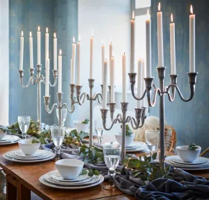 Antique Silver Metal Candelabra - Three Sizes