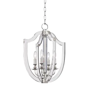 Arietta 16 In. 4 Lights Pendant Light Polished Nickel Finish