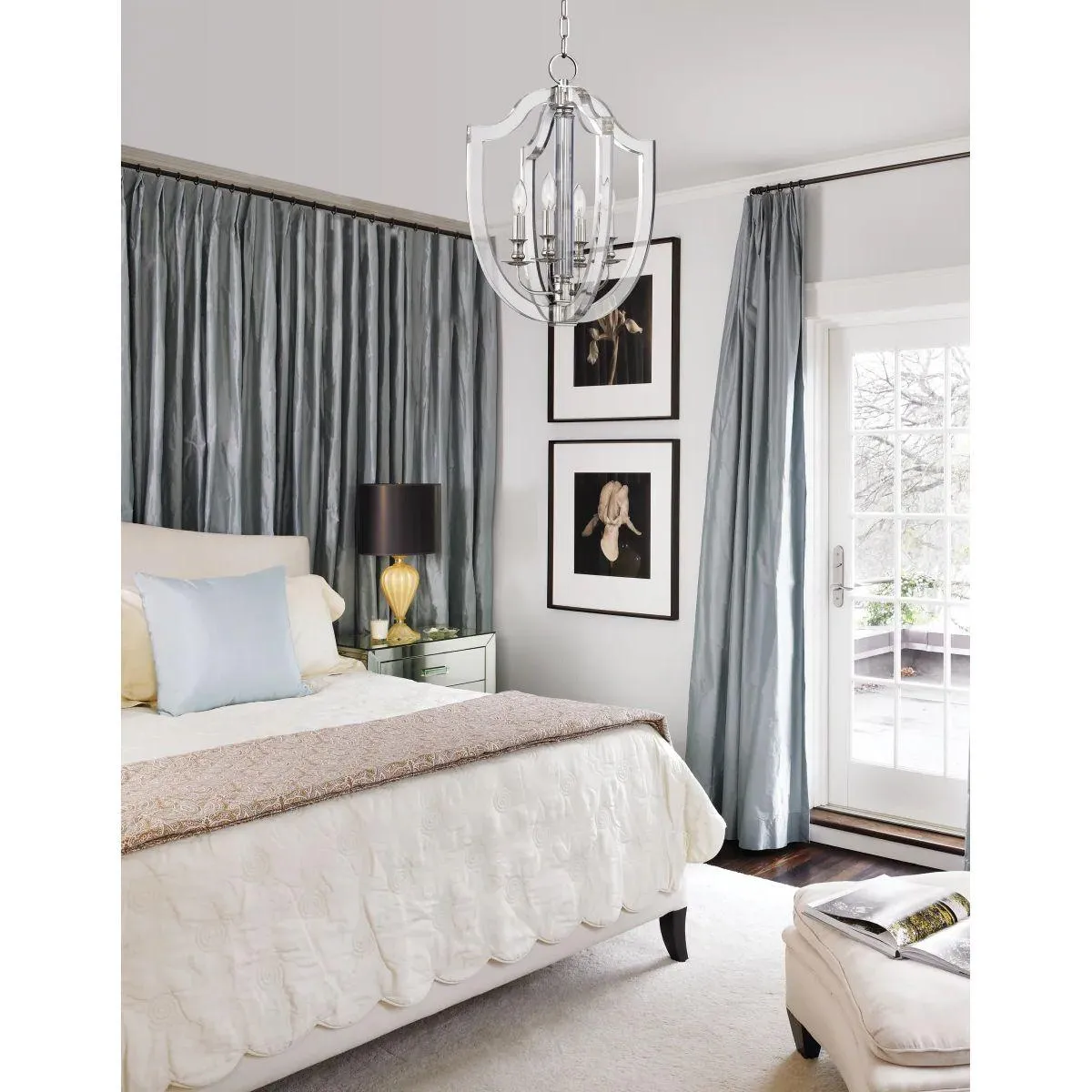 Arietta 16 In. 4 Lights Pendant Light Polished Nickel Finish