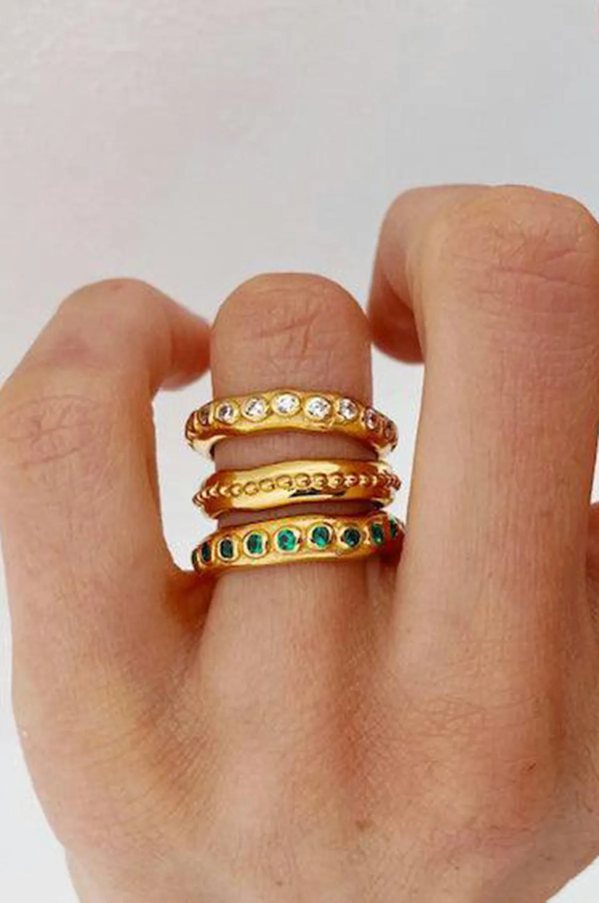 Astri Gold Stacking Ring Clear