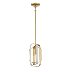 Aureum 7 in. Pendant Light Matte White & Gold Finish