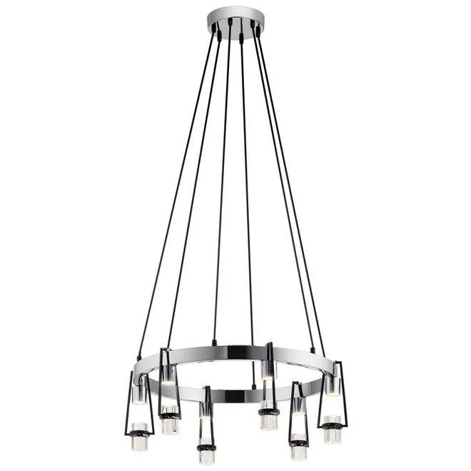 Ayse 27 in. 6 Lights LED Chandelier Black Finish