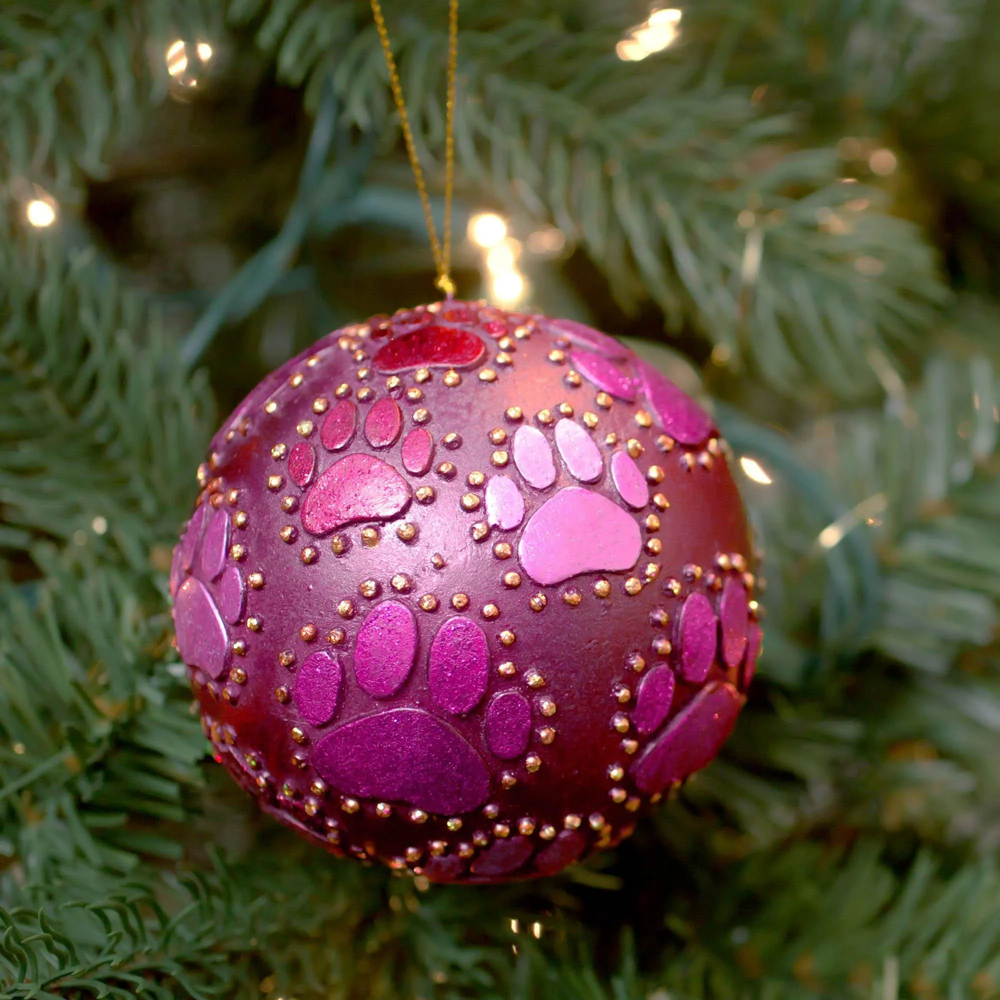 Beaded Paw Ball Ornament | Fair Trade