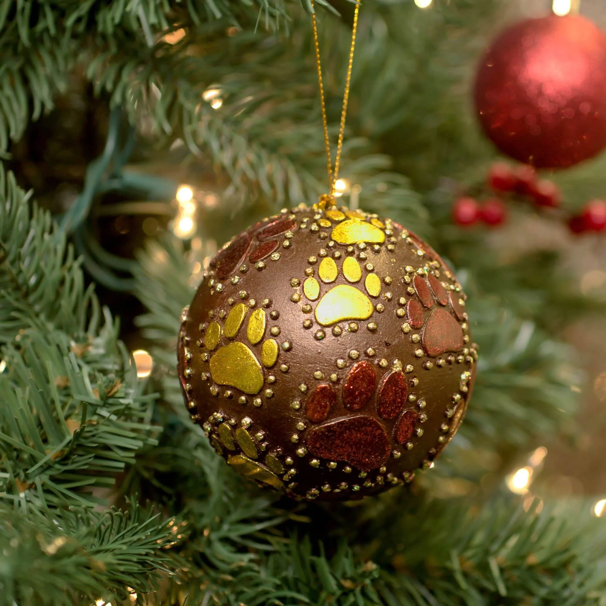 Beaded Paw Ball Ornament | Fair Trade