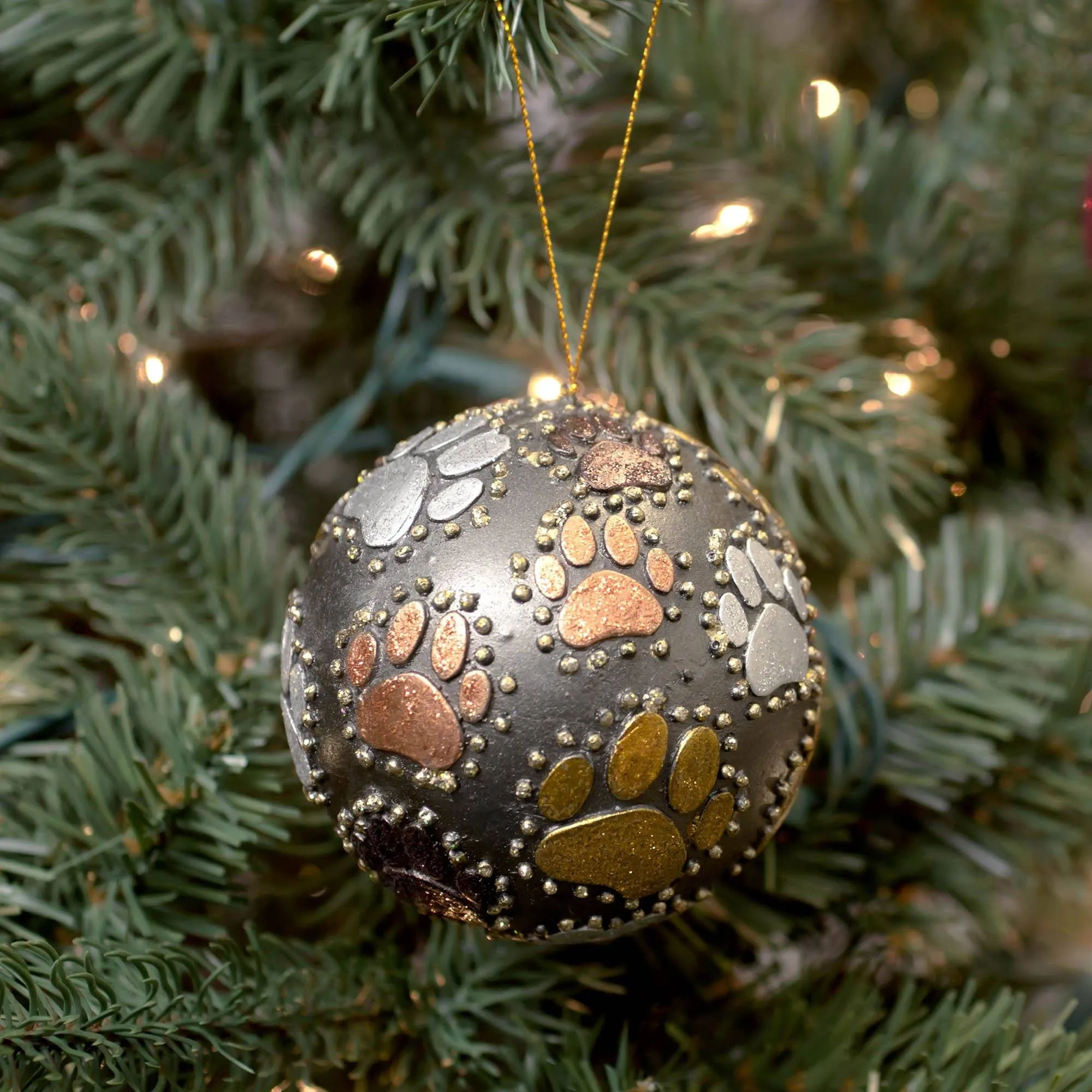 Beaded Paw Ball Ornament | Fair Trade