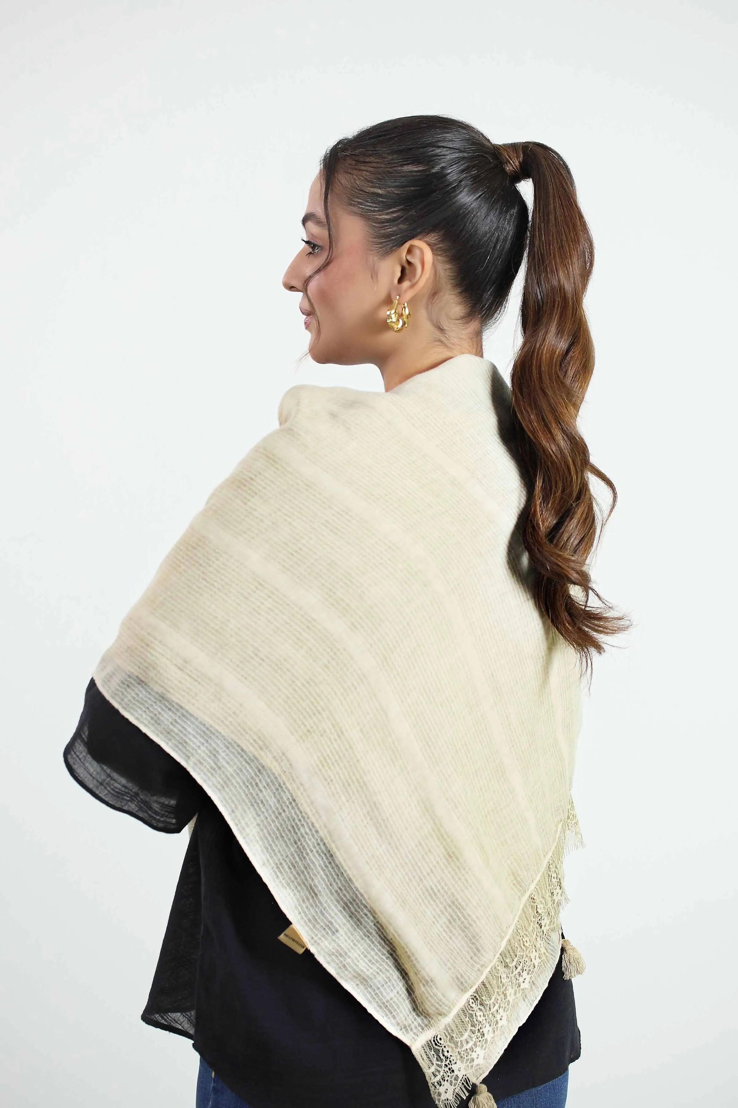 Beige Women Shawl - 439472118