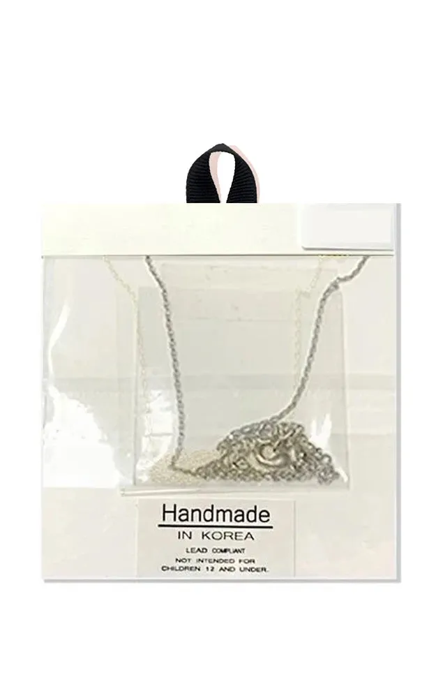 BJNA390RH Rhodium "Desert" Desert Sideways Bar Necklace