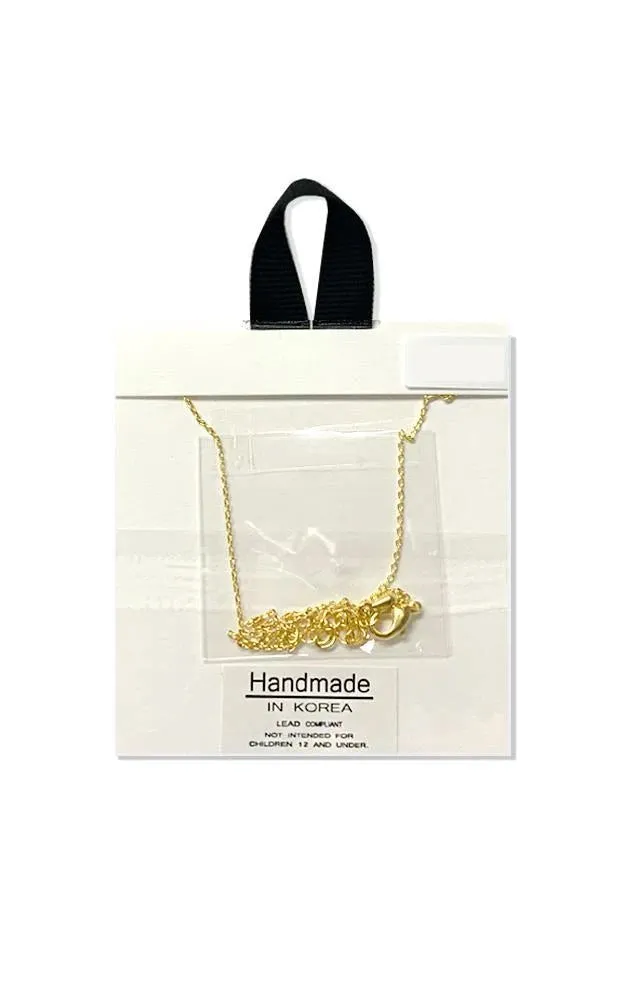 BJNA396GD Gold "Sparkle " Pave CZ Bar Necklace