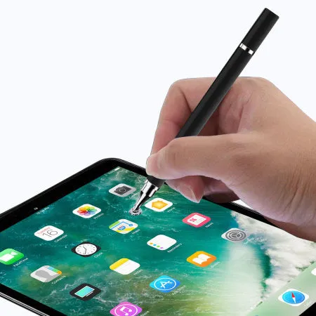 Black 3-in-1 Precision Touch Capacitive Stylus Pen