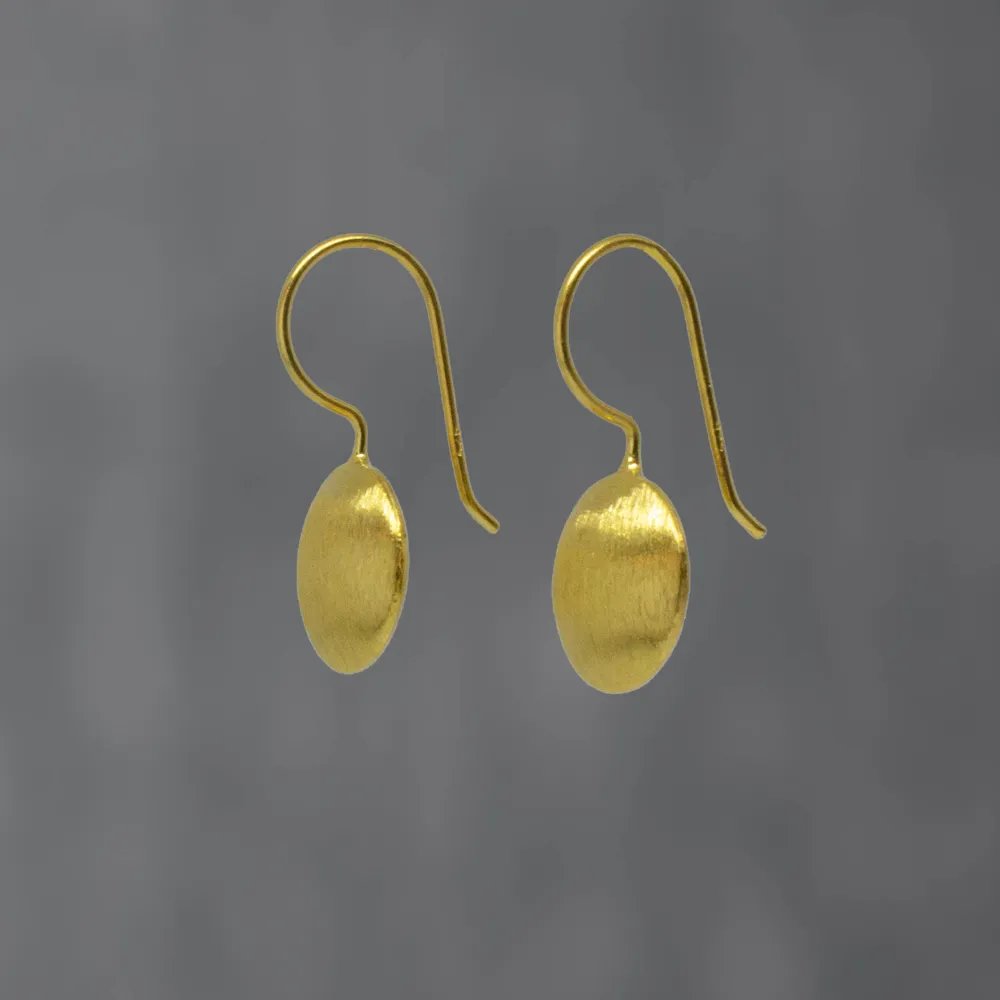 Brushed Circle Drop Earrings