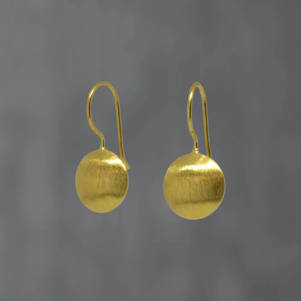 Brushed Circle Drop Earrings