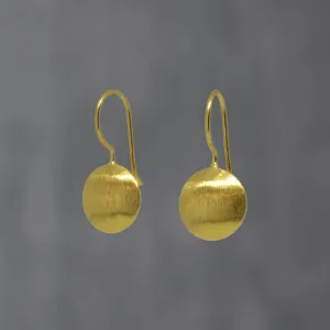 Brushed Circle Drop Earrings