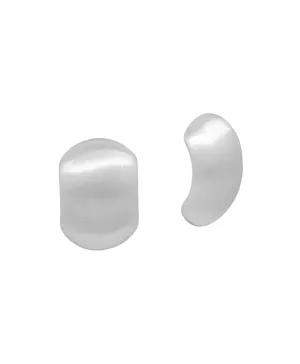 Brushed Silver Flat Stud Earrings