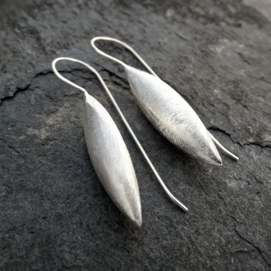Brushed Spear Drop Earrings
