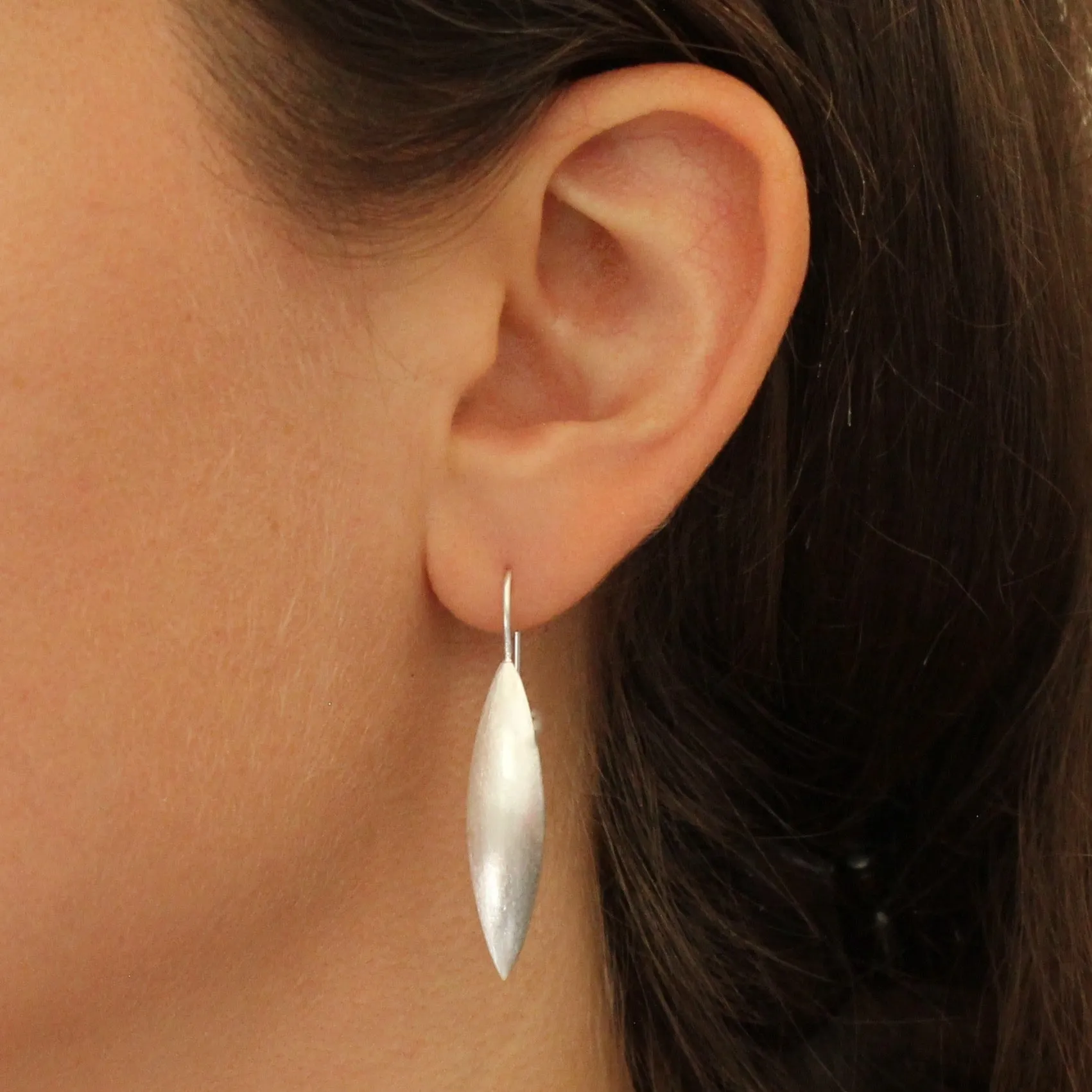Brushed Spear Drop Earrings