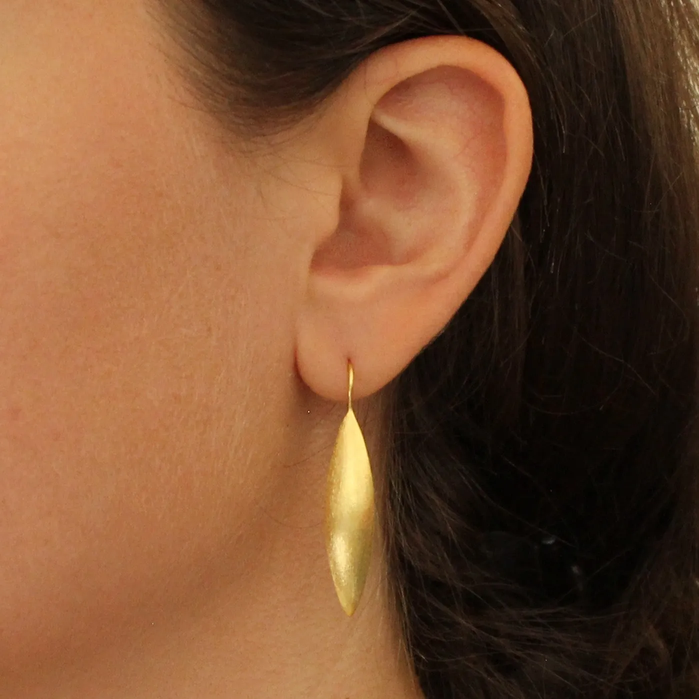 Brushed Spear Drop Earrings