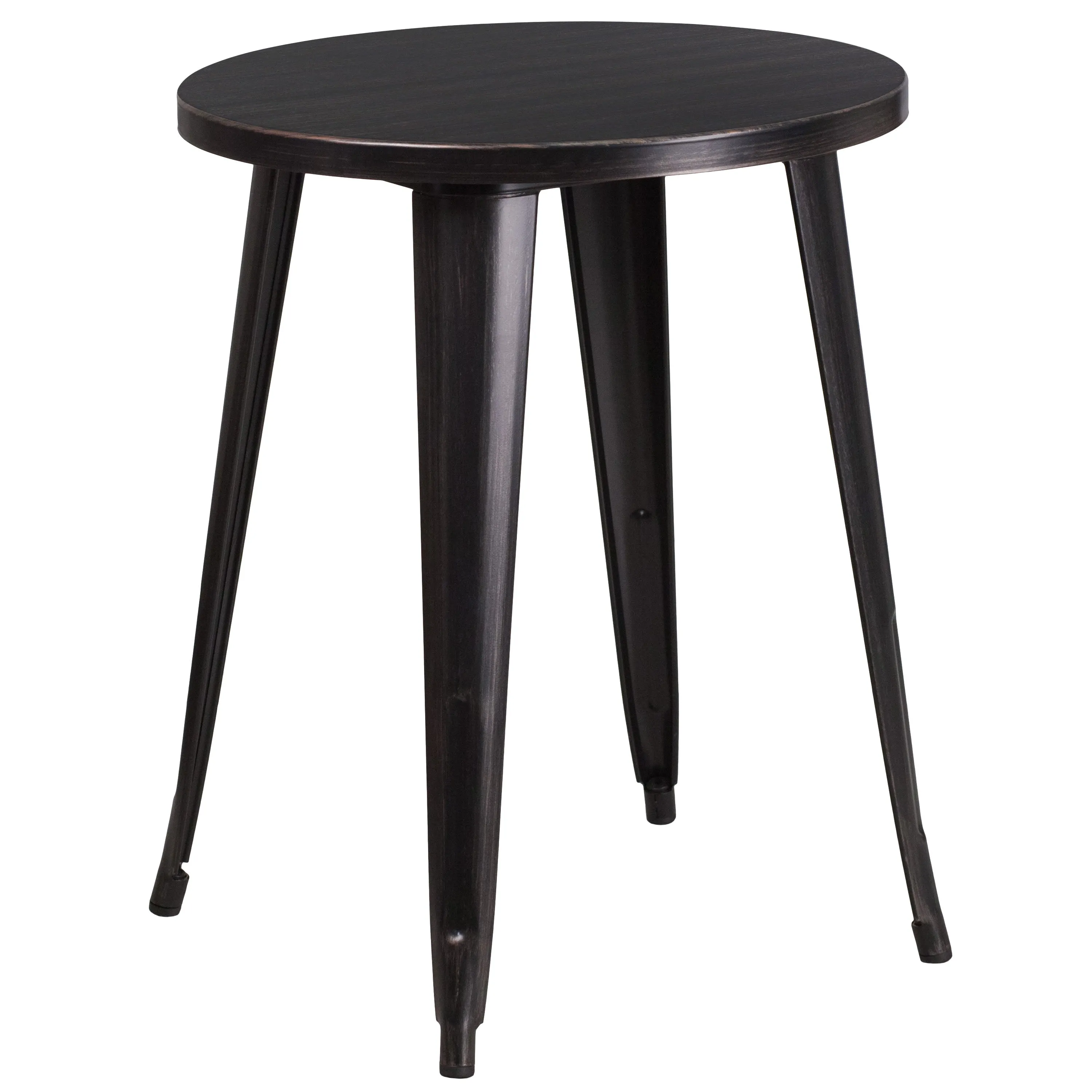 Commercial Grade 24" Round Metal Indoor-Outdoor Table Set with 4 Cafe Chairs