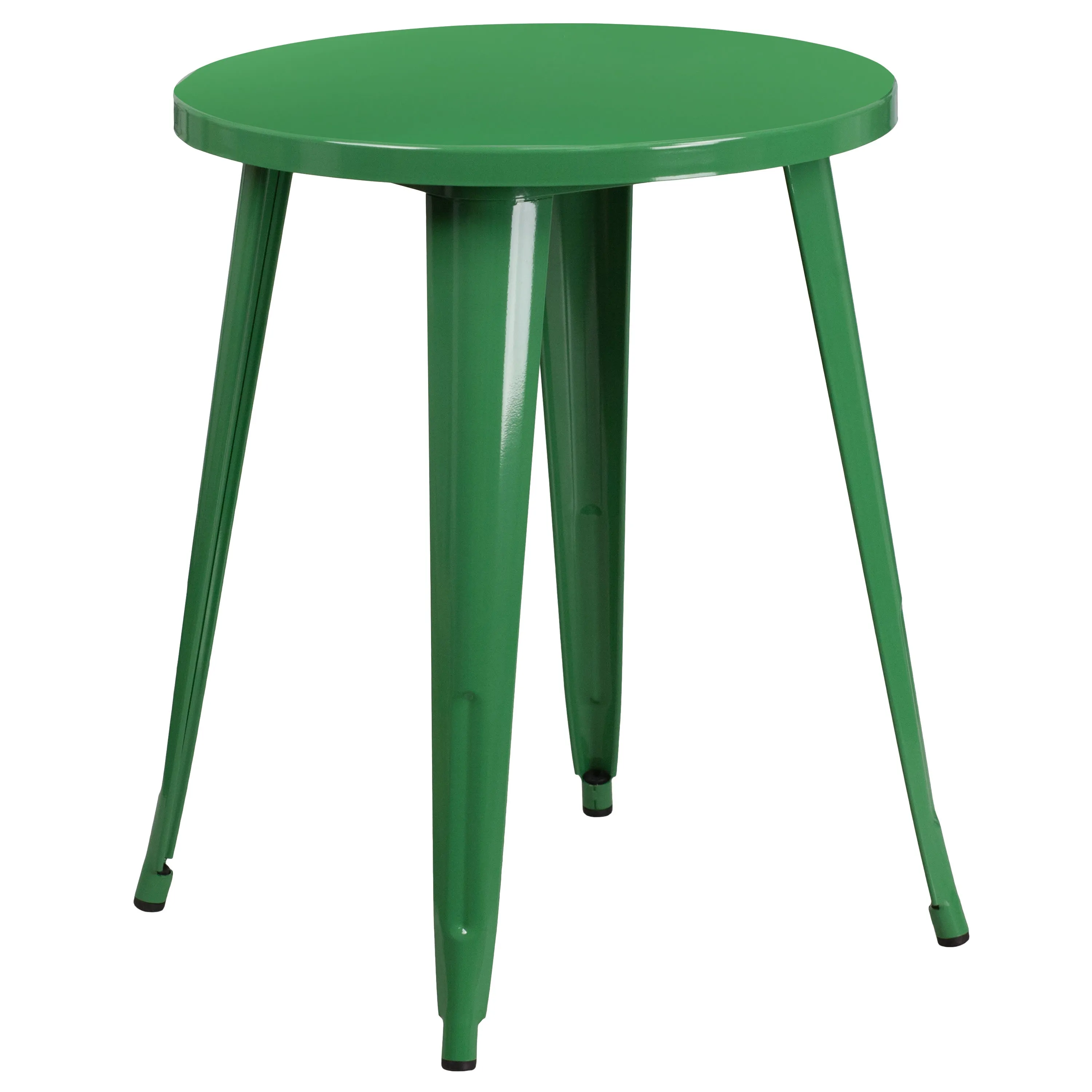 Commercial Grade 24" Round Metal Indoor-Outdoor Table Set with 4 Cafe Chairs