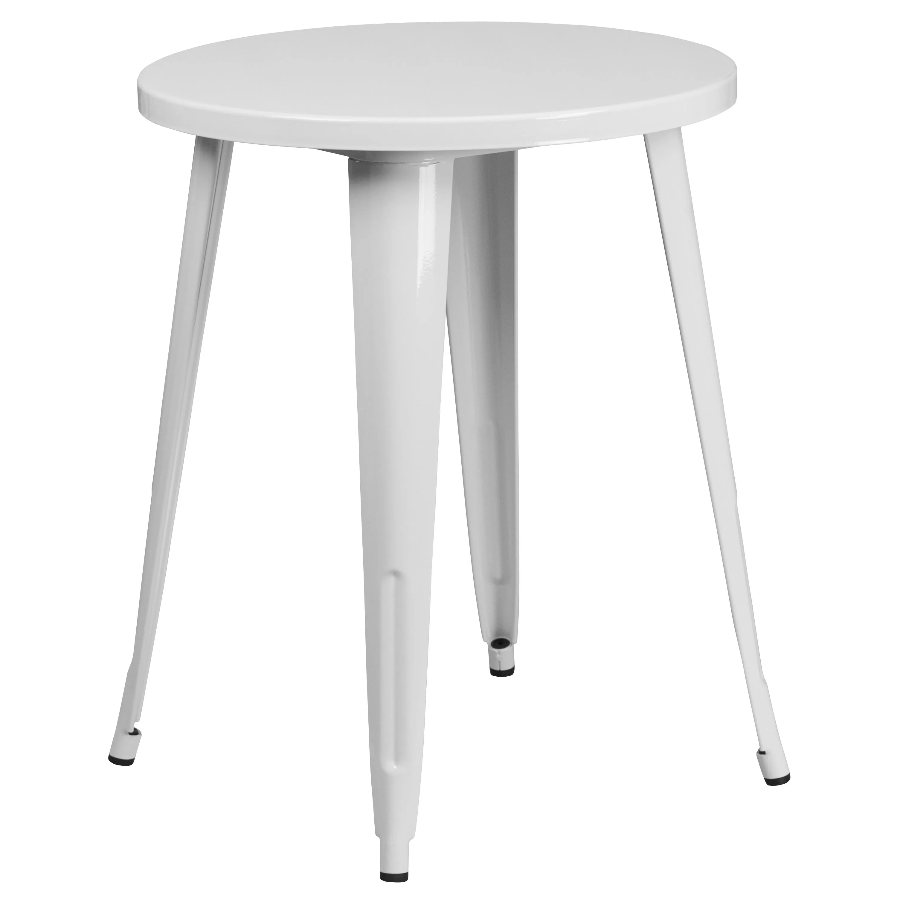 Commercial Grade 24" Round Metal Indoor-Outdoor Table Set with 4 Cafe Chairs