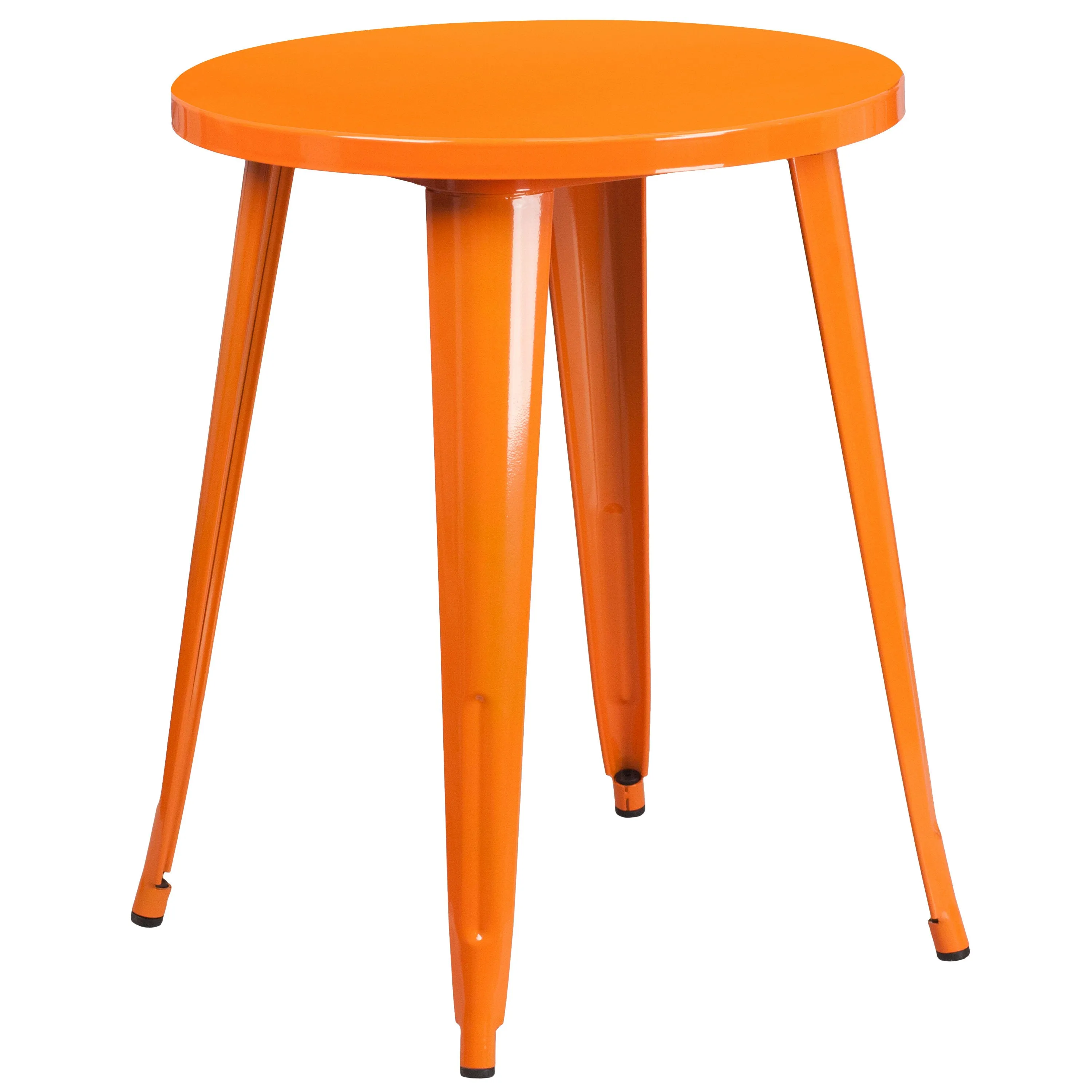 Commercial Grade 24" Round Metal Indoor-Outdoor Table Set with 4 Cafe Chairs