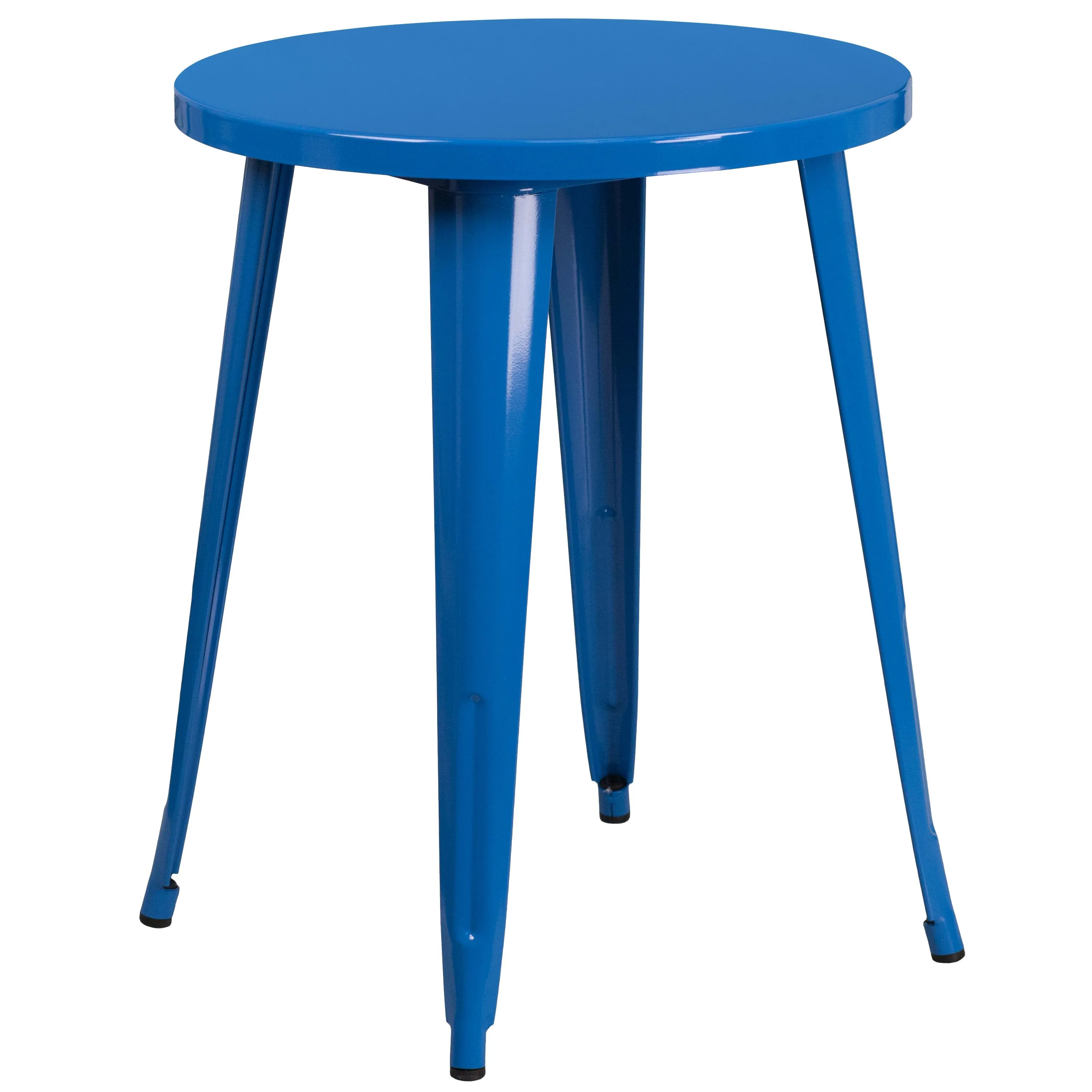 Commercial Grade 24" Round Metal Indoor-Outdoor Table Set with 4 Cafe Chairs