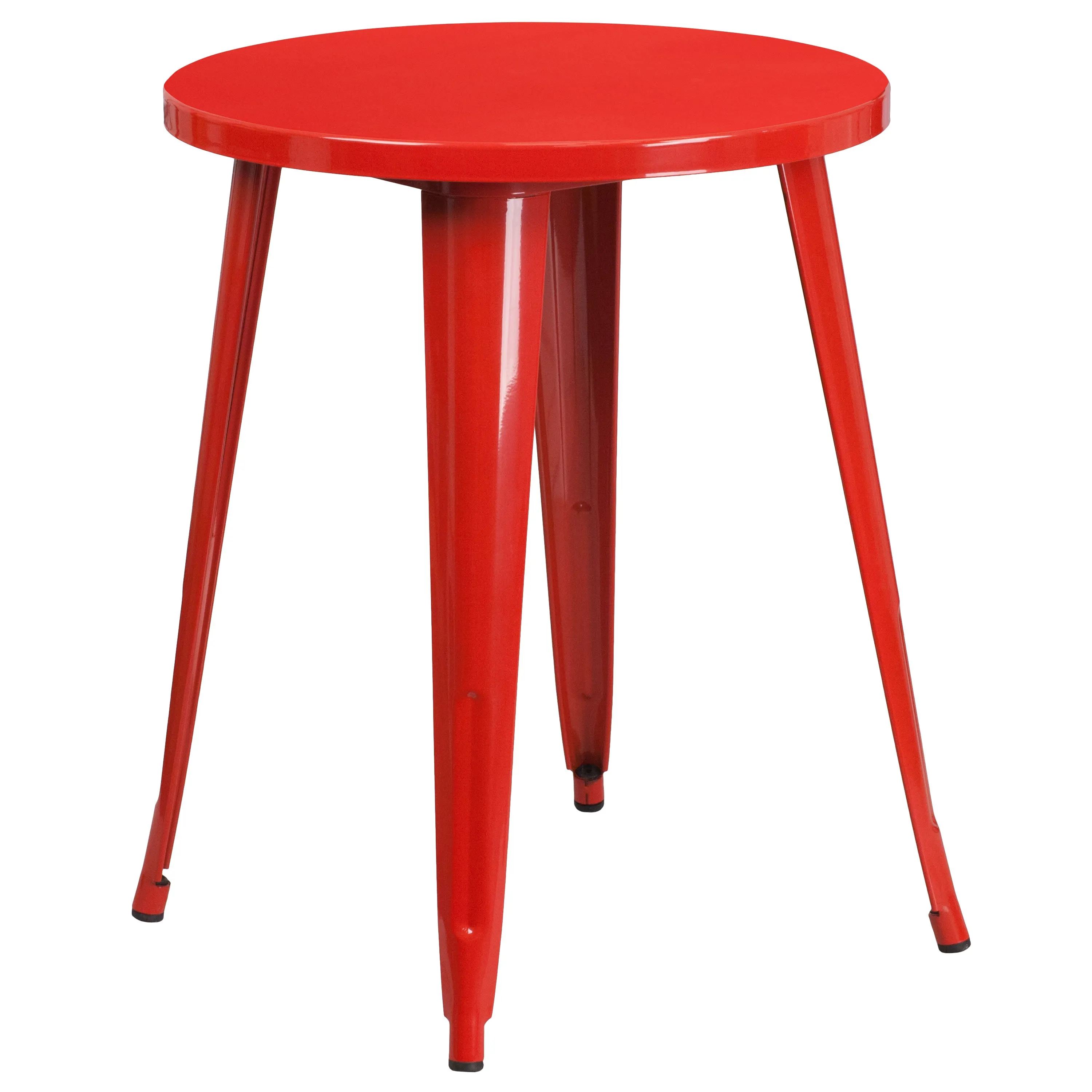 Commercial Grade 24" Round Metal Indoor-Outdoor Table Set with 4 Cafe Chairs