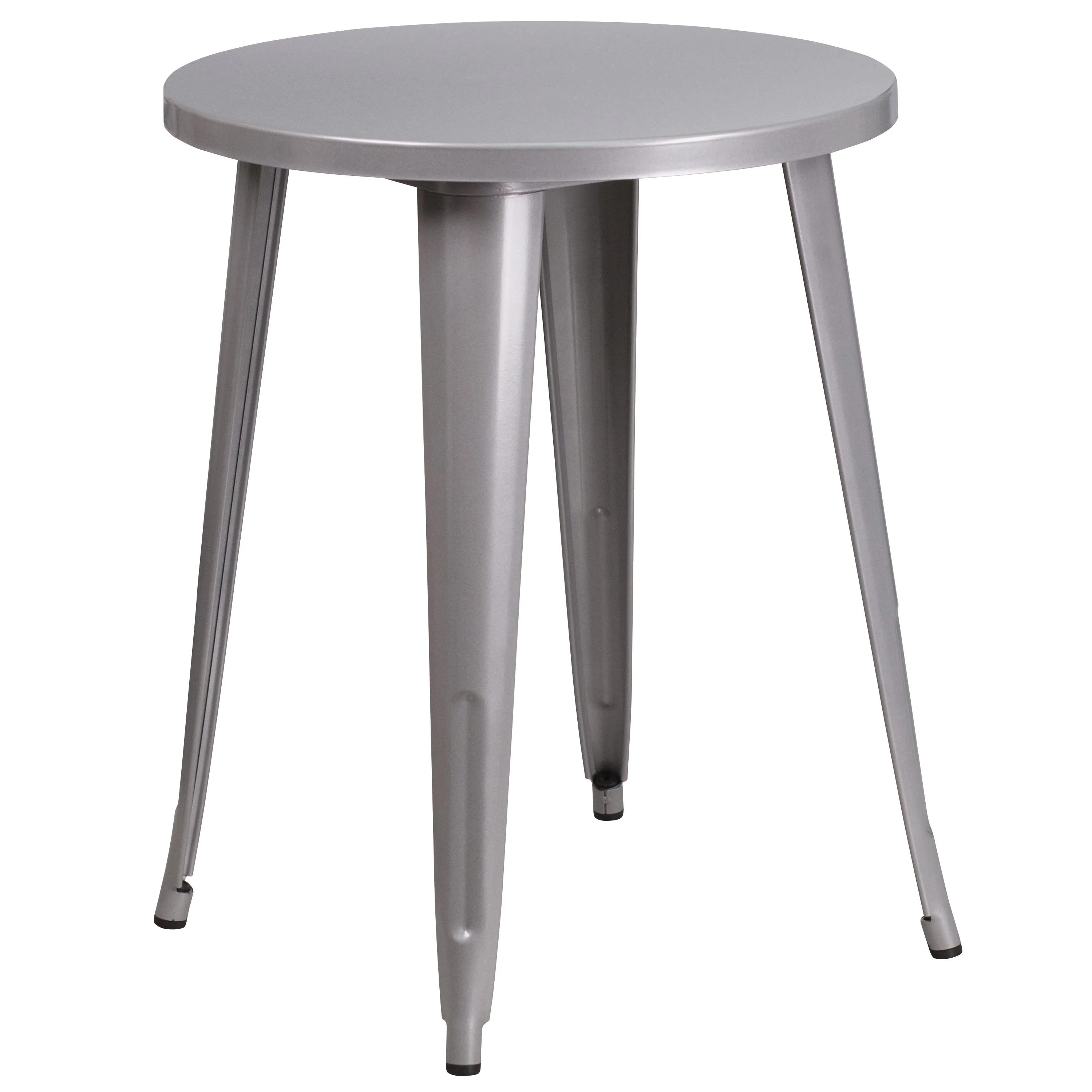 Commercial Grade 24" Round Metal Indoor-Outdoor Table Set with 4 Cafe Chairs