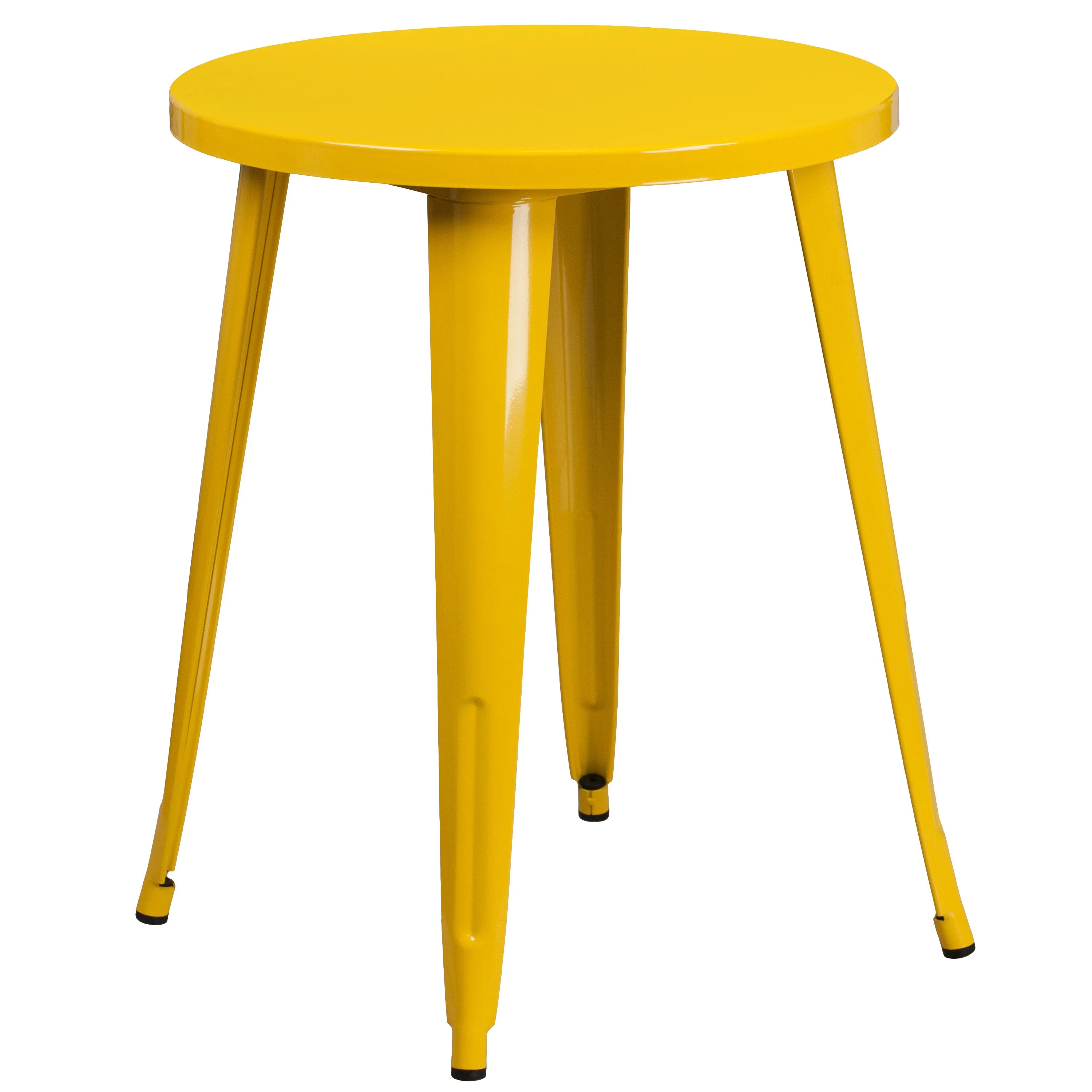 Commercial Grade 24" Round Metal Indoor-Outdoor Table Set with 4 Cafe Chairs