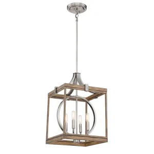 Country Estates 15 in. 4 Lights Pendant Light Brushed Nickel Finish