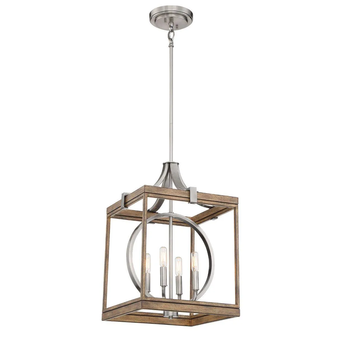 Country Estates 15 in. 4 Lights Pendant Light Brushed Nickel Finish