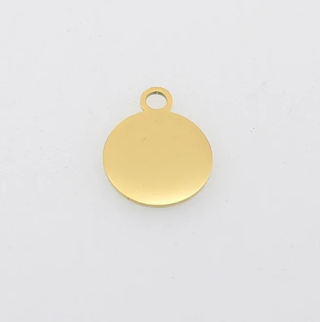 Custom Stainless Steel Charm, Round Rose Gold Silver Personalized Charm, Logo Charm, Laser Engraved Charm Beads For Jewelry Bracelets Making