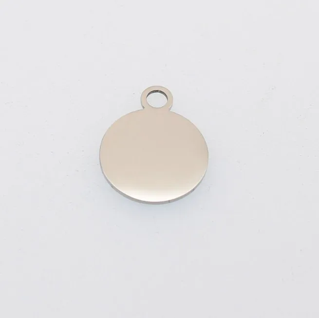 Custom Stainless Steel Charm, Round Rose Gold Silver Personalized Charm, Logo Charm, Laser Engraved Charm Beads For Jewelry Bracelets Making