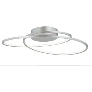 Cycle 25 in. LED Flush Mount Light Silver Finish